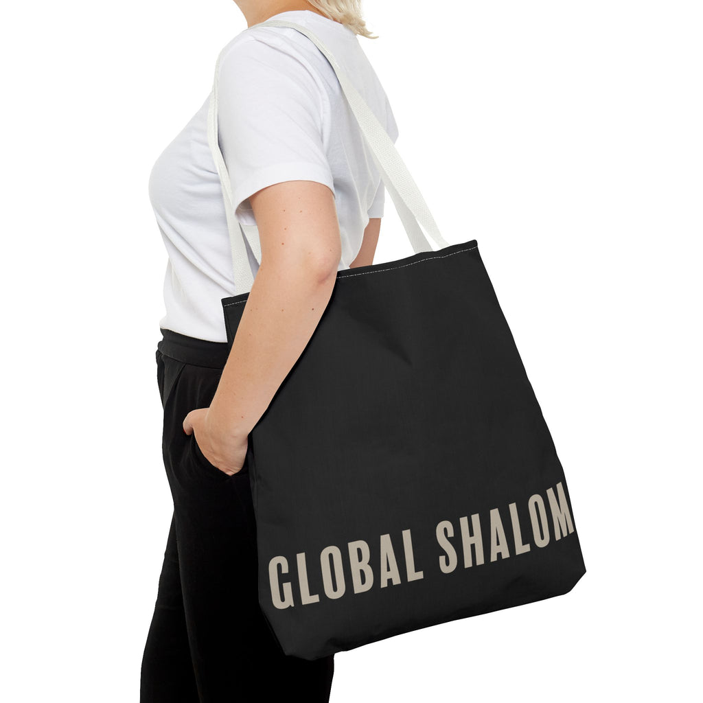 Global Shalom Tote Bag — Black Canvas Everyday Carry