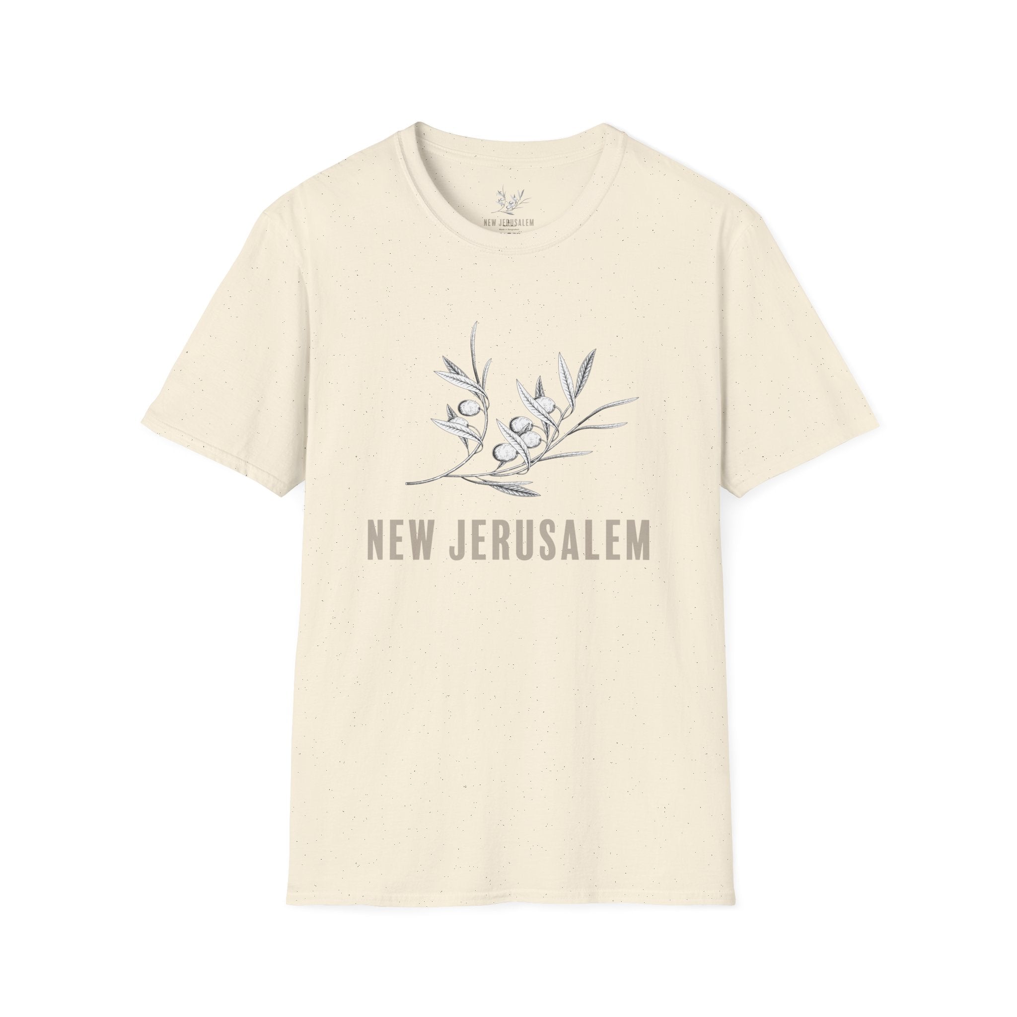 New Jerusalem Olive Branch T-Shirt – Minimal Faith-Inspired Tee