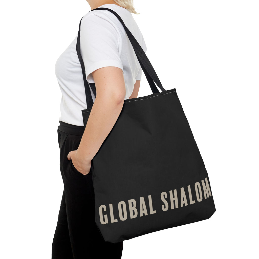 Global Shalom Tote Bag — Black Canvas Everyday Carry