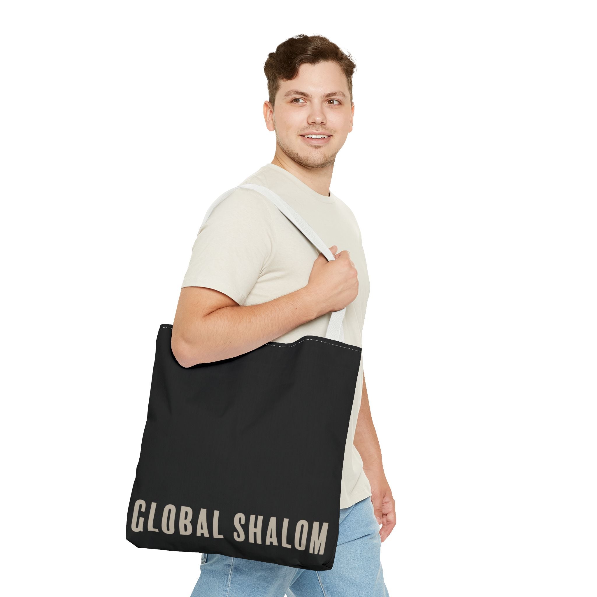 Global Shalom Tote Bag — Black Canvas Everyday Carry