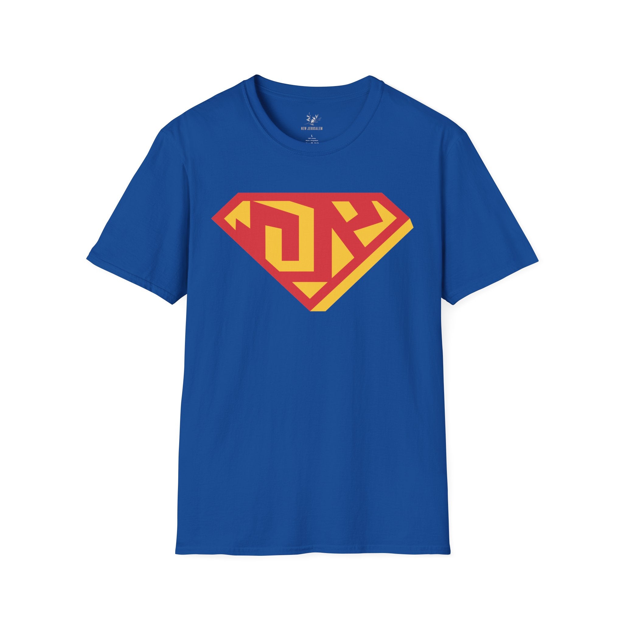 Superhero Shield T-Shirt — Bold Red & Yellow Emblem Graphic Tee