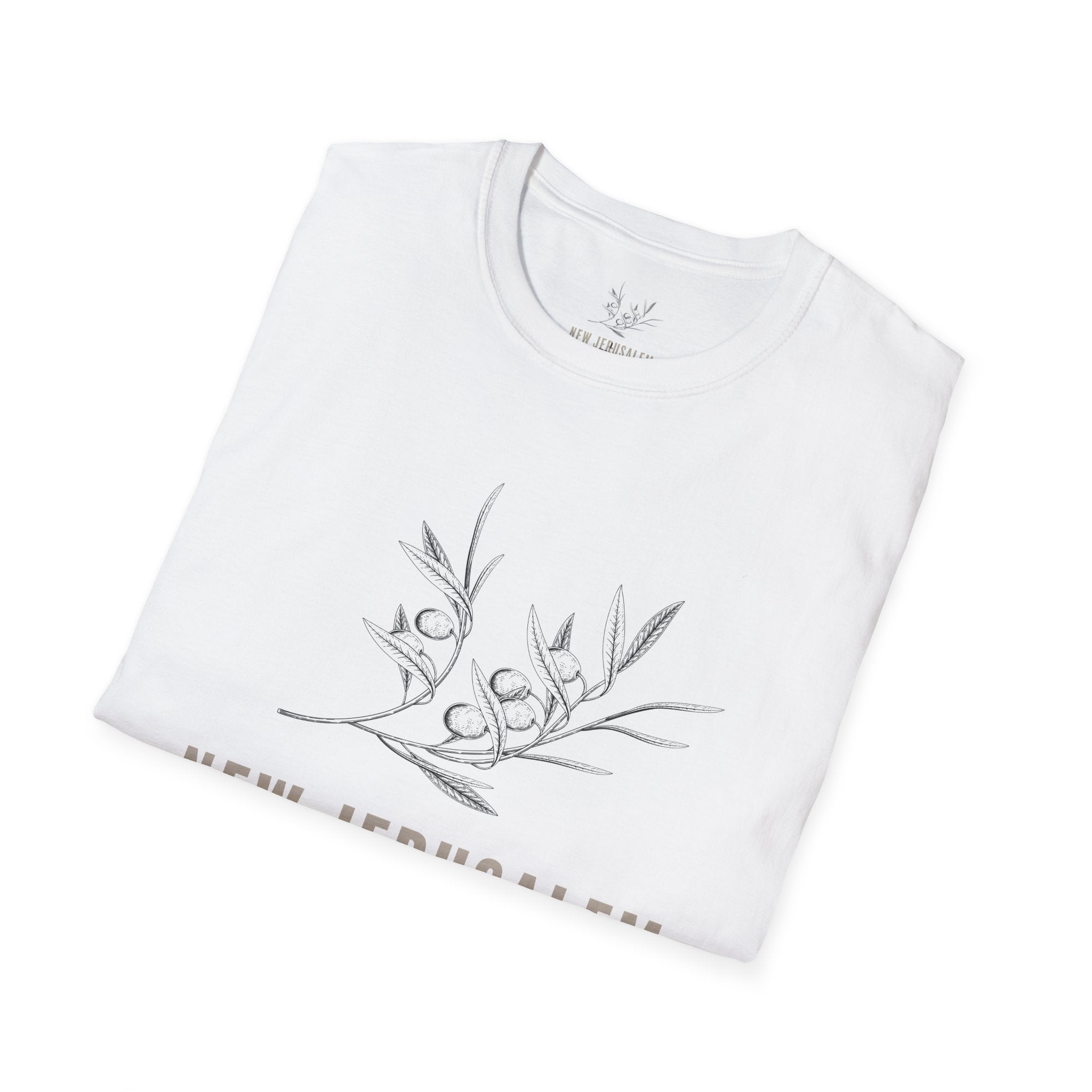 New Jerusalem Olive Branch T-Shirt – Minimal Faith-Inspired Tee